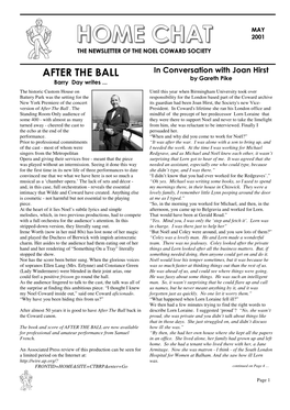May Home Chat 2001 the Newsletter of the Noel Coward Society