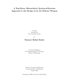 A Top-Down, Hierarchical, System-Of-Systems Approach to the Design of an Air Defense Weapon