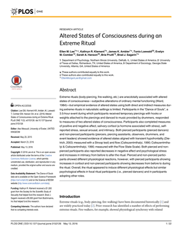 Altered States of Consciousness During an Extreme Ritual