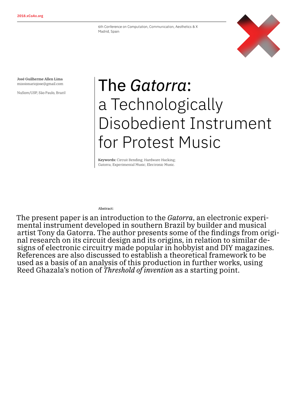 The Gatorra: a Technologically Disobedient Instrument for Protest Music