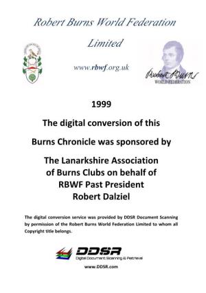 RBWF Burns Chronicle 1999