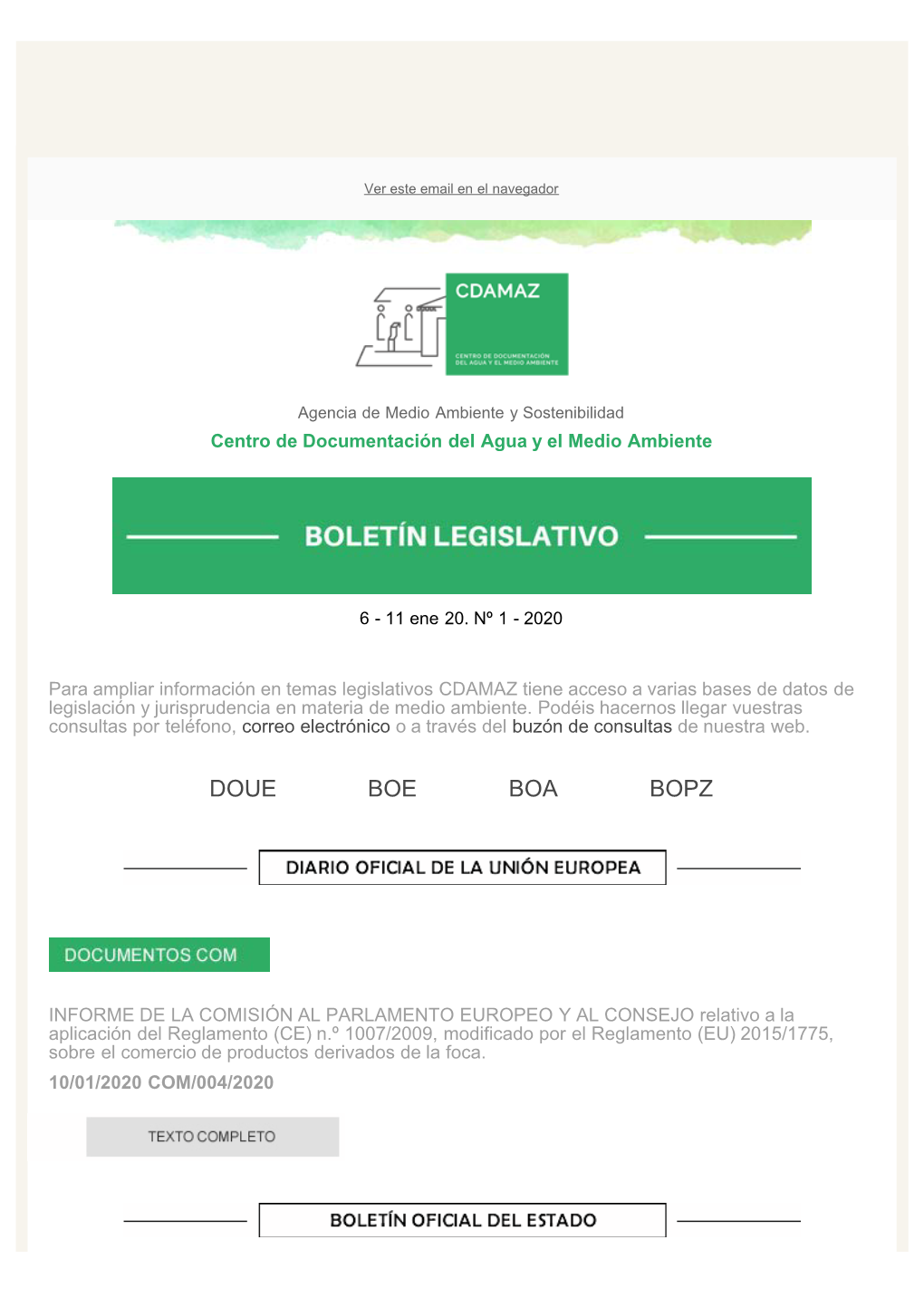 Boletín Legislativo Nº 1