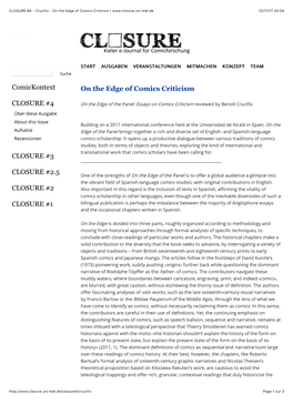 On the Edge of Comics Criticism | 22/11/17 20�04