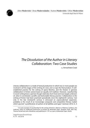 The Dissolution of the Author in Literary Collaboration