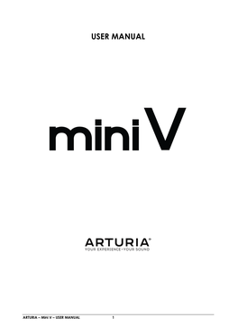 Arturia Mini V User Manual