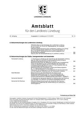 Amtsblatt Für Den Landkreis Lüneburg