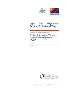 Legal and Regulatory Review: Professional Tax