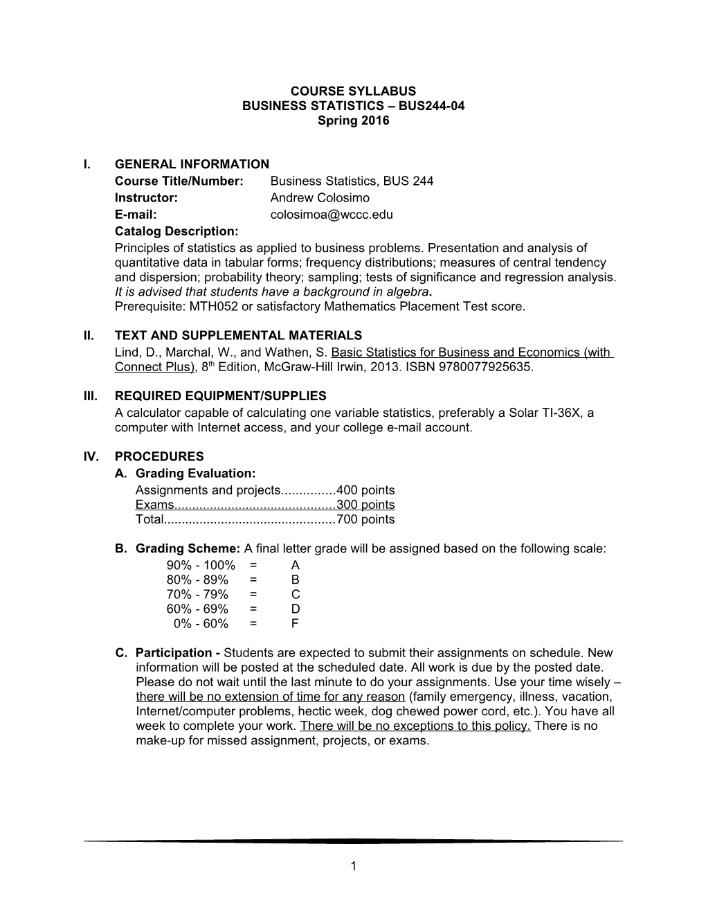 Business Statistics Bus244-04