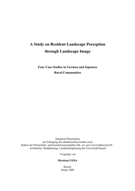 A Study on Resident Landscape Perception Through Landscape Image