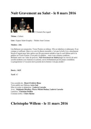 Nuit Gravement Au Salut - Le 8 Mars 2016