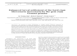 Enhanced Larval Settlement of the Hard Clam Mercenaria Mercenaria by the Gem Clam Gemma Gemma