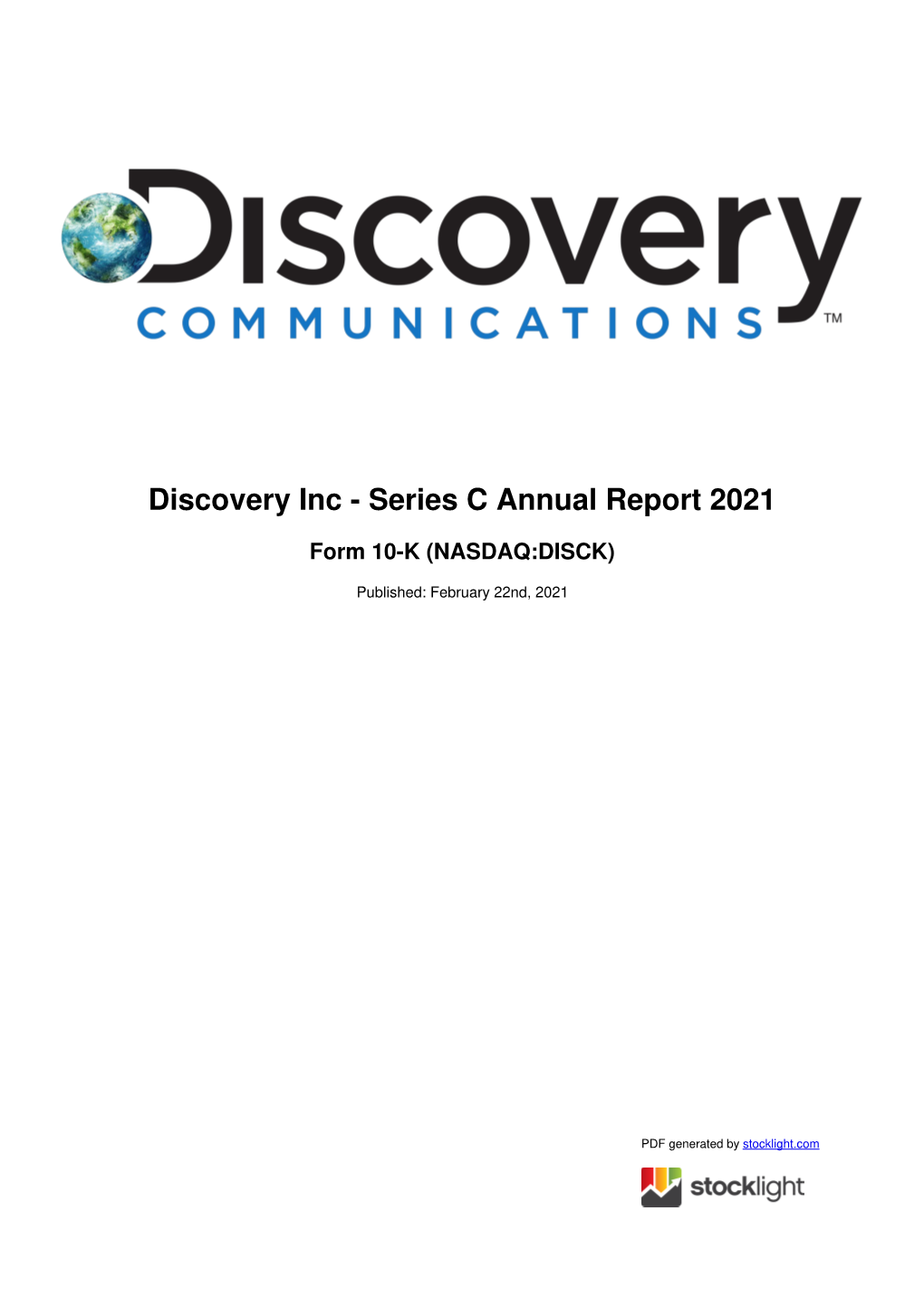 Discovery Inc - Series C Annual Report 2021