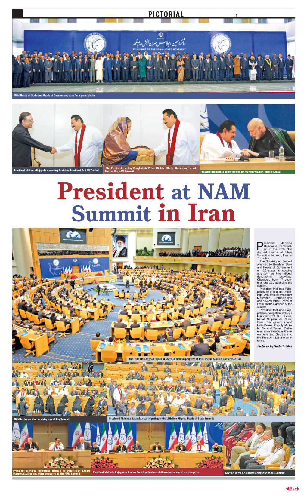 President at NAM Summit in Iran