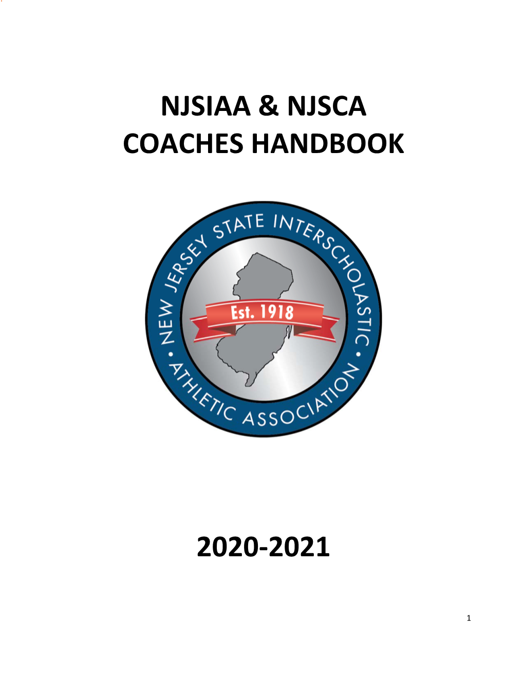 Njsiaa & Njsca Coaches Handbook 2020-2021