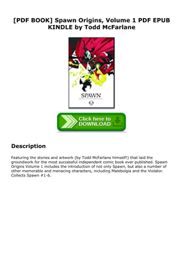 Spawn Origins, Volume 1 PDF EPUB KINDLE by Todd Mcfarlane