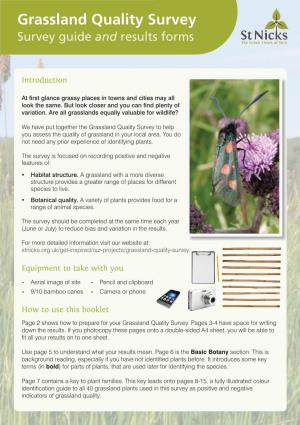 Grassland Quality Survey Booklet