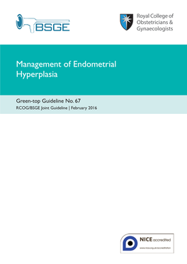 Management of Endometrial Hyperplasia