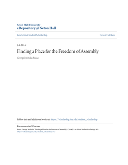 Finding a Place for the Freedom of Assembly George Nicholas Russo