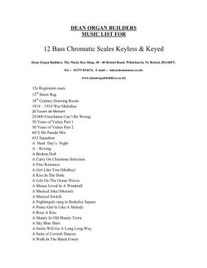 12 Bass Chromatic Scales Keyless & Keyed