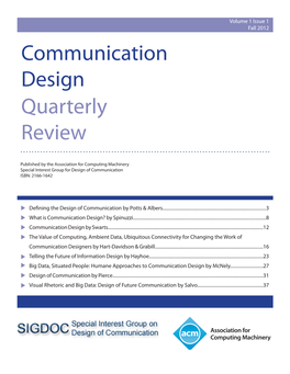 Communication Design Quarterly Review