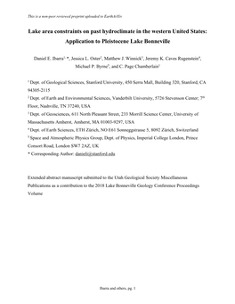 Application to Pleistocene Lake Bonneville