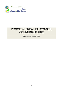 Proces-Verbal Du Conseil Communautaire