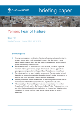 Yemen: Fear of Failure