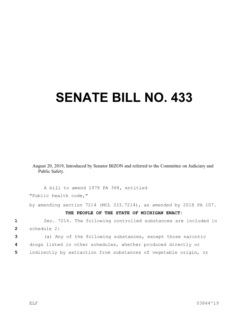 Senate Bill No. 433