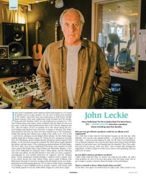 John Leckie Album Sessions