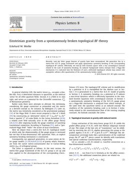 Einsteinian Gravity from a Spontaneously Broken Topological BF Theory