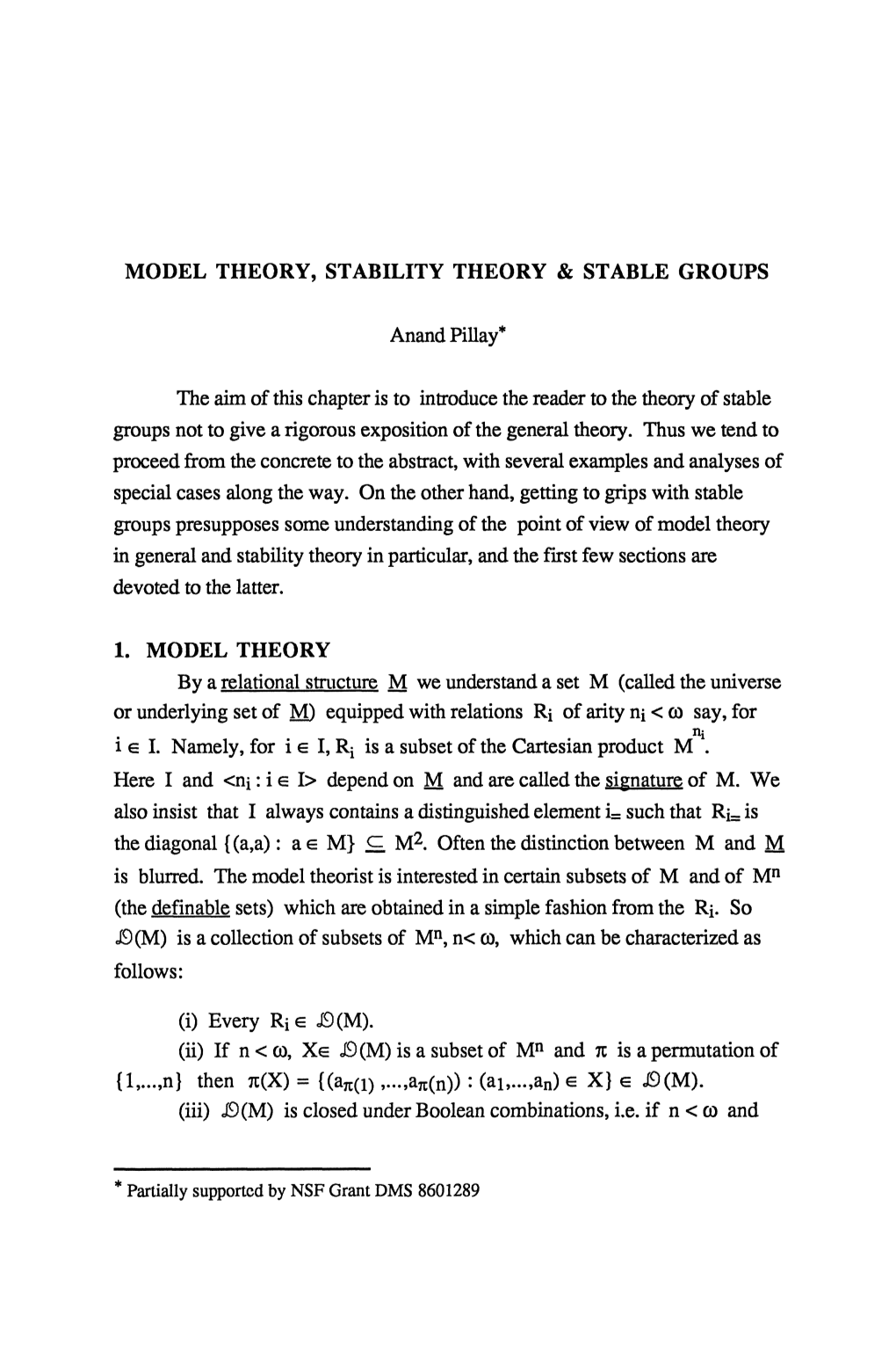 assignment in model theory