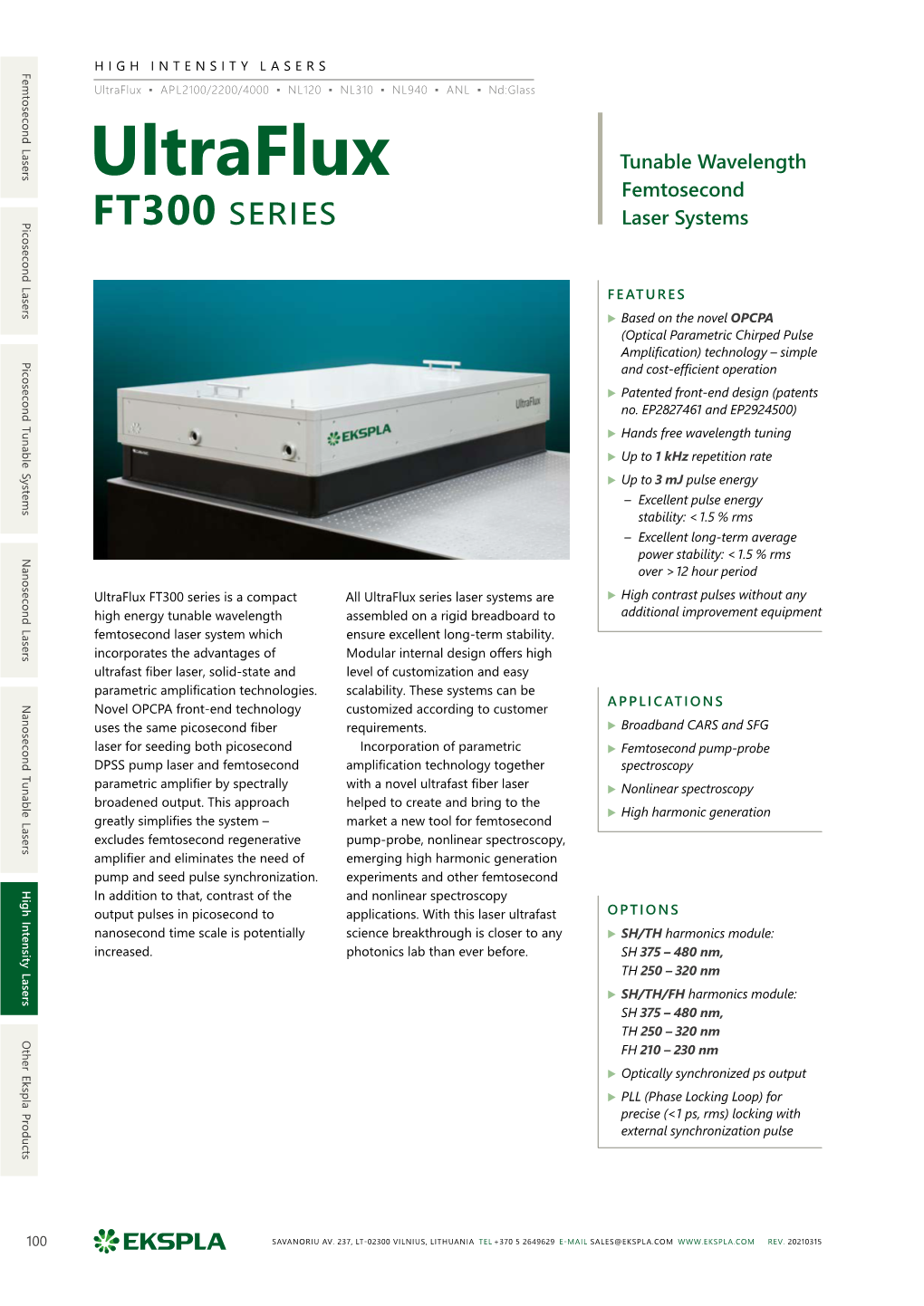 Ultraflux Series Laser Systems Are SAVANORIU 237, AV