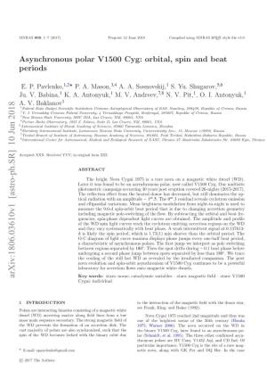 Asynchronous Polar V1500 Cyg: Orbital, Spin and Beat Periods