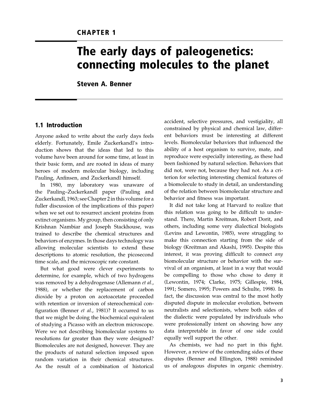 The Early Days of Paleogenetics: Connecting Molecules to the Planet