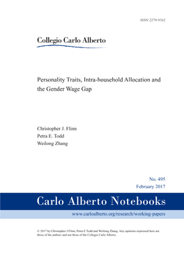 Personality Traits, Intra-Household Allocation and the Gender Wage Gap