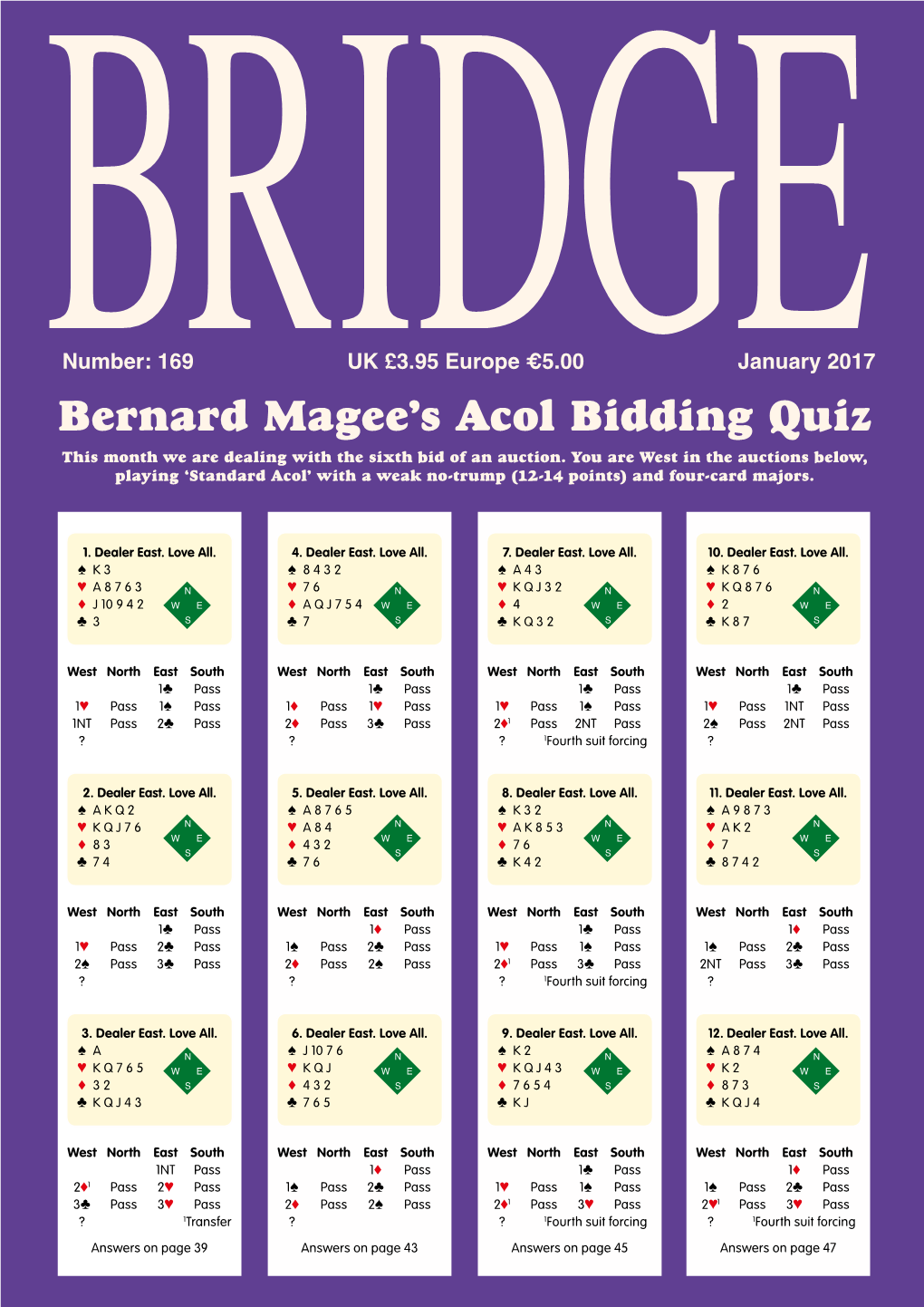 Bernard Magee's Acol Bidding Quiz