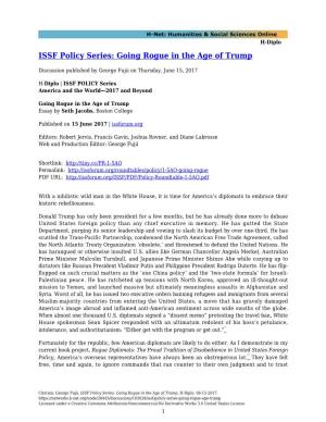 ISSF Policy Series: Going Rogue in the Age of Trump