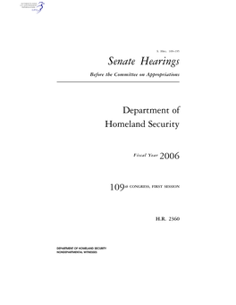 Senate Hearings Before the Committee on Appropriations