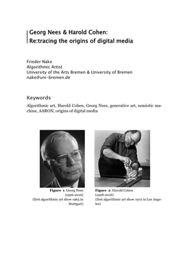 Georg Nees & Harold Cohen: Re:Tracing the Origins of Digital Media