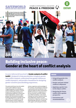 Gender at the Heart of Conflict Analysis