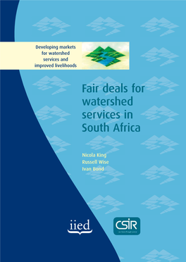 Fair Deals for Watershed Services in South Africa