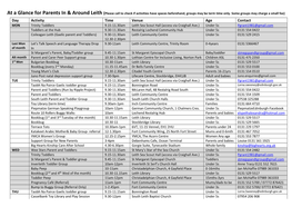 Day Activity Time Venue Age Contact