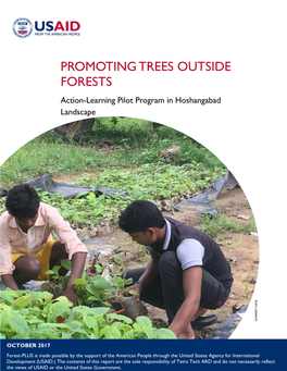 PROMOTING TREES OUTSIDE FORESTS Action-Learning Pilot Program in Hoshangabad Landscape