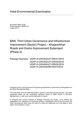 Initial Environmental Examination BAN: Third Urban Governance