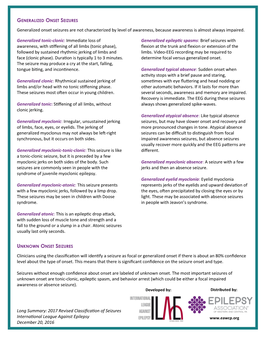 Clinicians Using the Classification Will Identify a Seizure As Focal Or Generalized Onset If There Is About an 80% Confidence Level About the Type of Onset