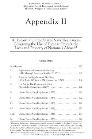 A History of United States Navy Regulationsgoverning the Use Of
