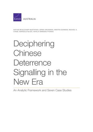 Deciphering Chinese Deterrence Signalling in the New Era an Analytic Framework and Seven Case Studies