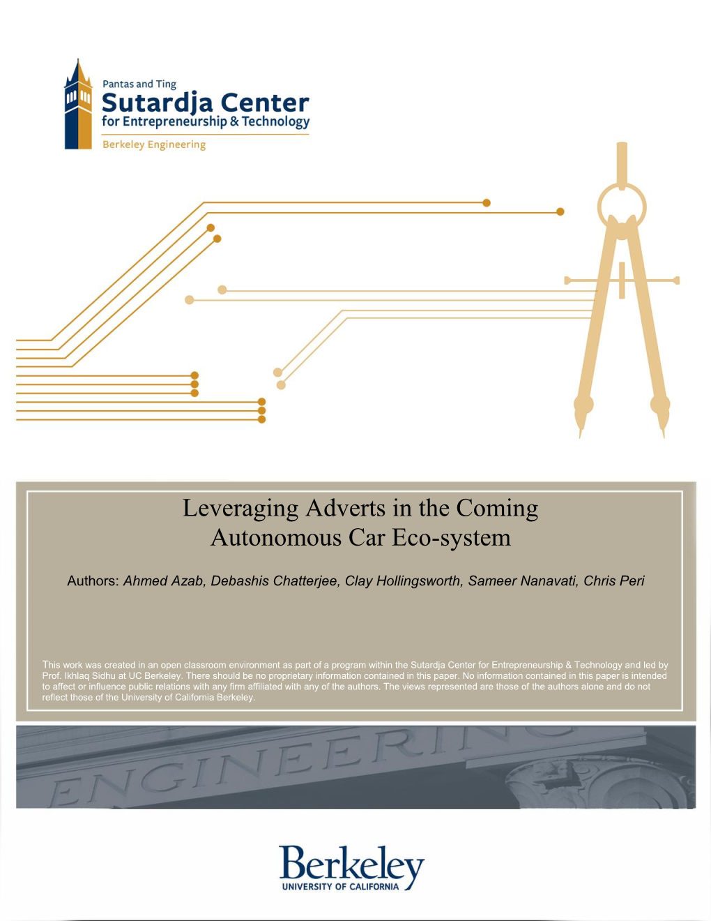 Leveraging Adverts in the Coming Autonomous Car Eco-System