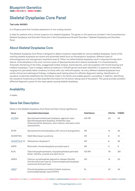 Blueprint Genetics Skeletal Dysplasias Core Panel