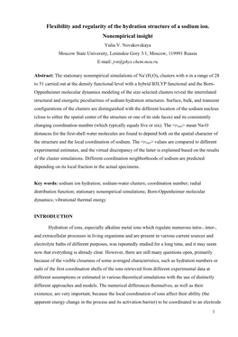 Sodium Ion Hydration: Coordination Shell Peculiarities Depending On